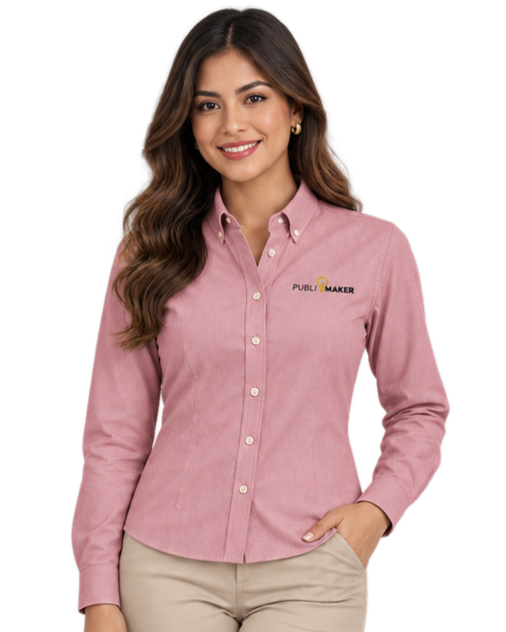 Camisa Fill a Fill Manga Larga puesta por mujer