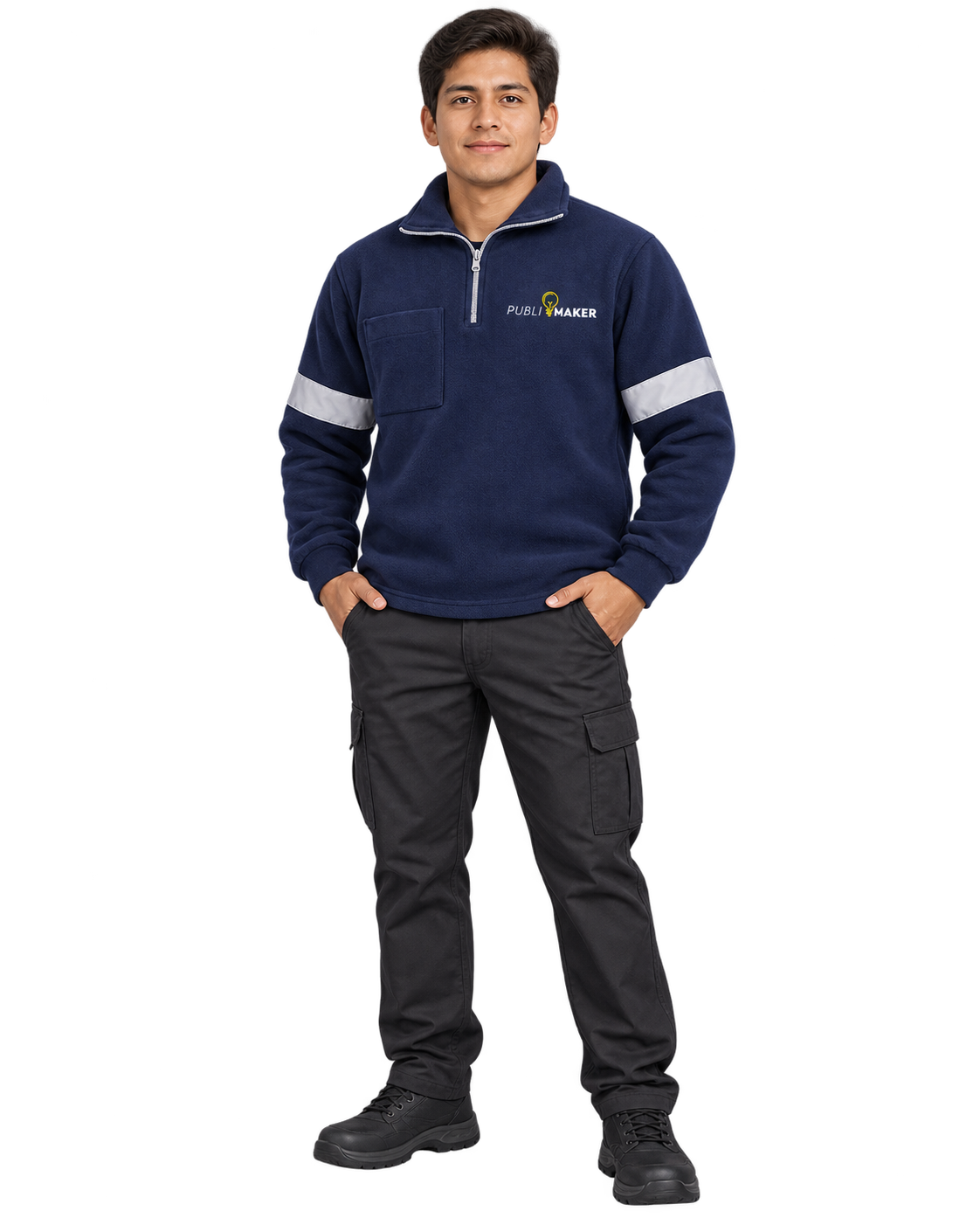 Casaca de Polar Reflectivo puesta por hombre