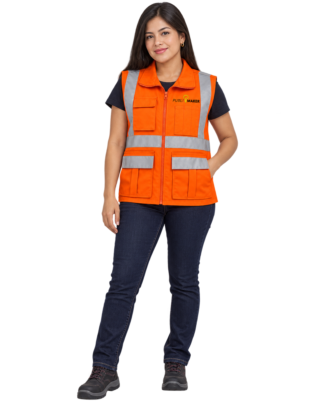 Chaleco Reflectivo puesto por mujer