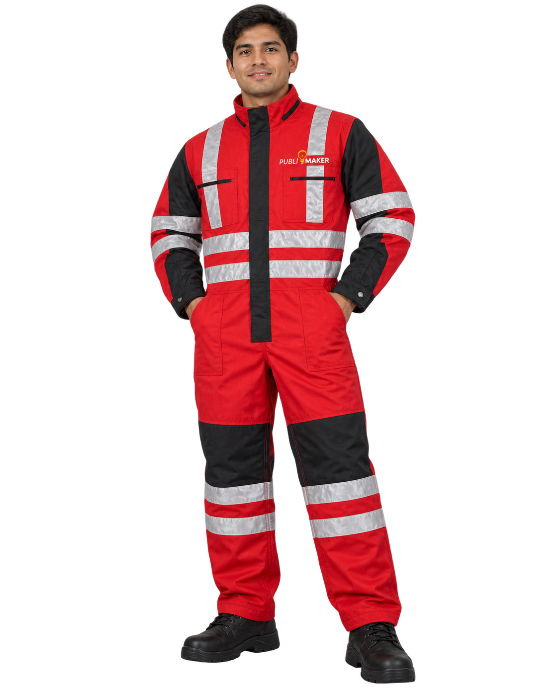 Mameluco Industrial Reflectivo puesto por hombre
