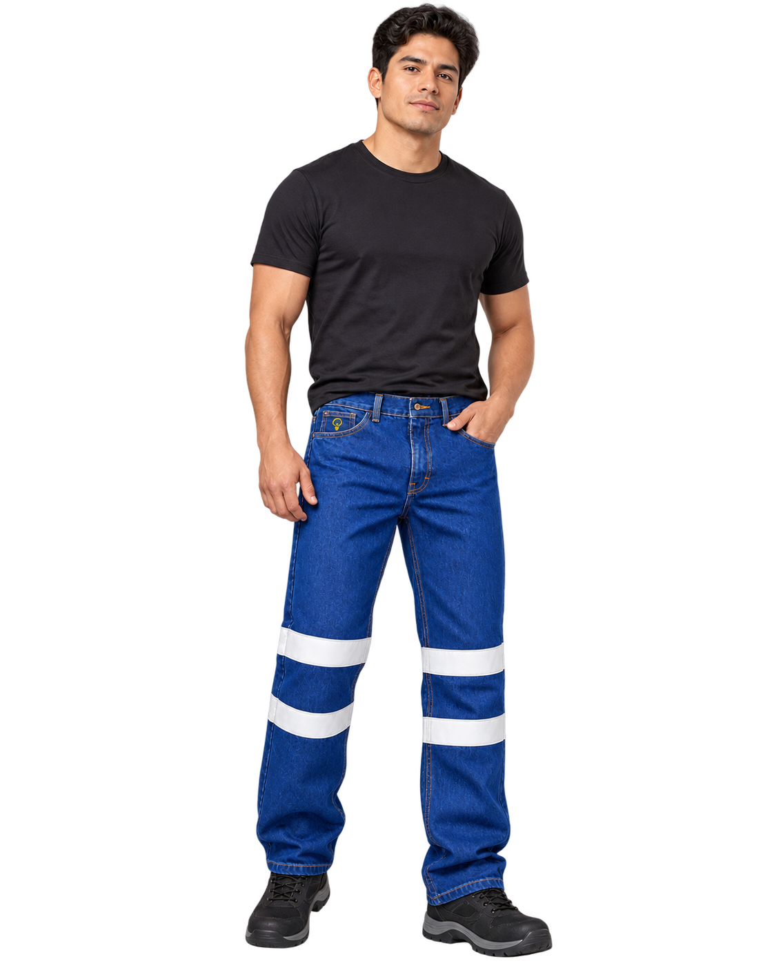 Pantalón Jean Reflectivo puesto por hombre